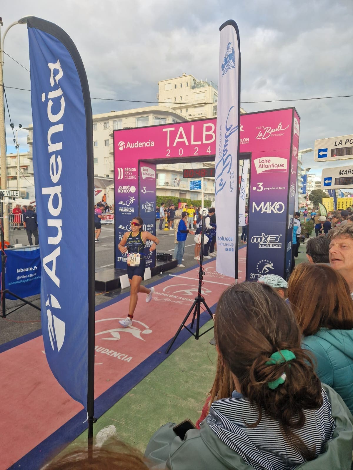 Arrivée au triathlon de La Baule